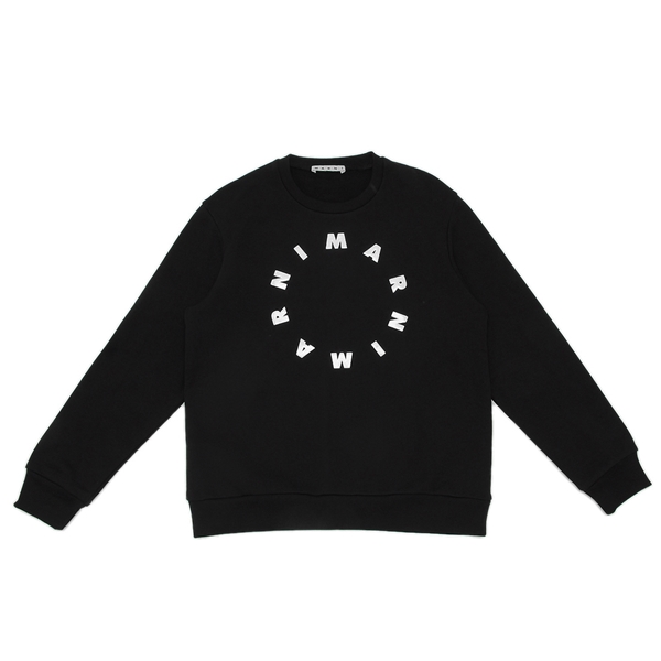 MARNI ブラック クルーネック スウェット　オーバーサイズ L ブラック ジャージーコットン製オーバーサイズTシャツ、マルニ