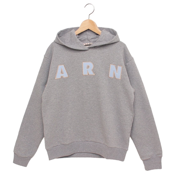 マルニ パーカー フーディー 子供服 ロゴワッペン付き レディース 大人も可 グレー ブルー キッズ MARNI M01266 M00V0 0M923