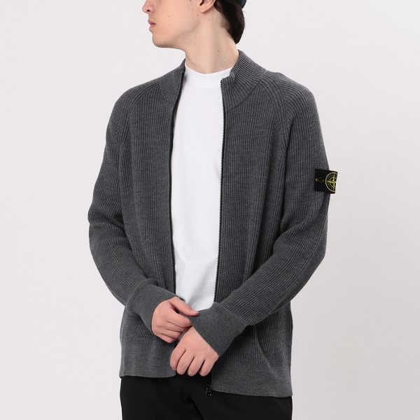 ストーンアイランド カーディガン ボレロ フルジップ グレー メンズ STONE ISLAND 8115519C2 V0M67