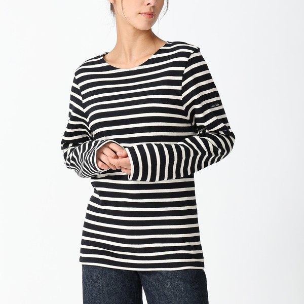 セントジェームス Tシャツ カットソー メリディアン ボートネック ブラック ホワイト メンズ レディース ユニセックス ST.JAMES 6870