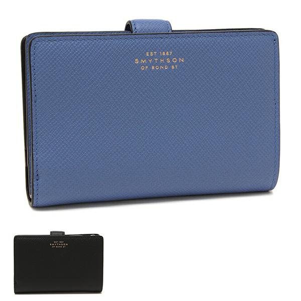SMYTHSON スマイソン 二つ折り財布 コンパクトウォレット グレー SMYTHSON スマイソン 二つ折り財布 コンパクトウォレット グレー