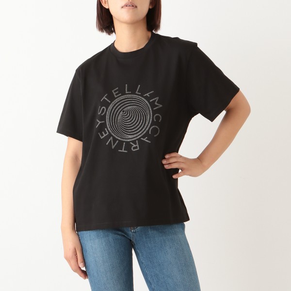 ステラマッカートニー トップス Tシャツ ロゴ ブラック レディース