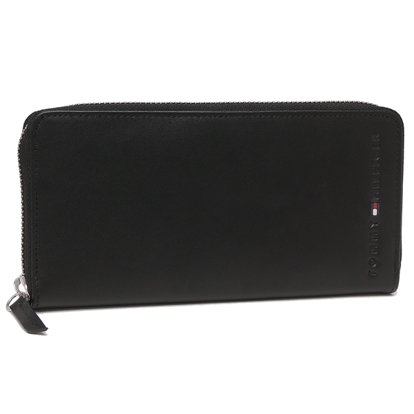 トミーヒルフィガー 長財布 ウェルスレイ ラウンドファスナー ブラック メンズ   31TL13X015 001
