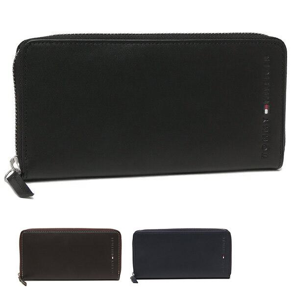 トミーヒルフィガー 長財布 ウェルスレイ ラウンドファスナー ブラック メンズ   31TL13X015 001