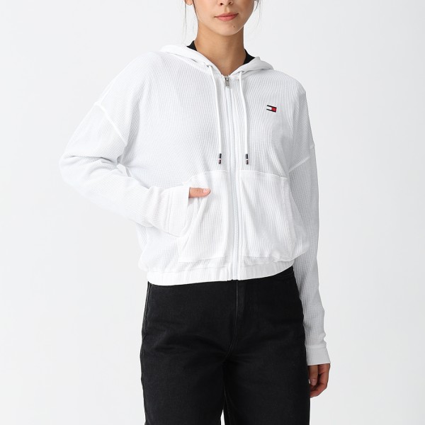 トミーヒルフィガー ジャケット フルジップ フーディージャケット ホワイト レディース TOMMY HILFIGER TP35106J WHTの通販は