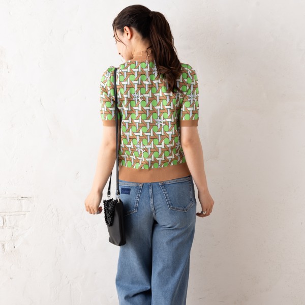 トリーバーチ ニット セーター ブラウン マルチ レディース TORY BURCH