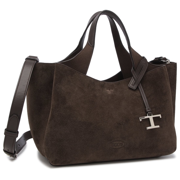 トッズ ハンドバッグ ショルダーバッグ T タイムレス スエード ミニサイズ 2WAY ブラウン レディース TOD'S XBWAPAFL100 P3A 0ZQ7