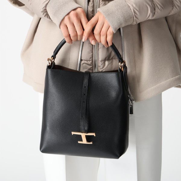 トッズ ショルダーバッグ ハンドバッグ Tタイムレス ミニ バケットバッグ ブラック レディース TOD'S XBWTSEK0100 XSO B999