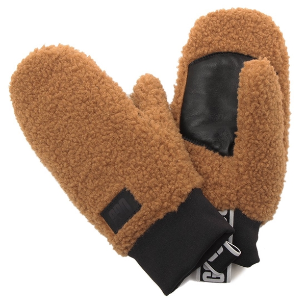アグ 手袋 フラッフ ミトン ウィズロゴテープ ベージュ レディース UGG 101099 W UGGFLUFF MITTEN WITH LOGO TAPE CHE