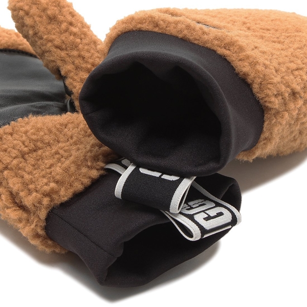 アグ 手袋 フラッフ ミトン ウィズロゴテープ ベージュ レディース UGG 101099 W UGGFLUFF MITTEN WITH LOGO TAPE CHE