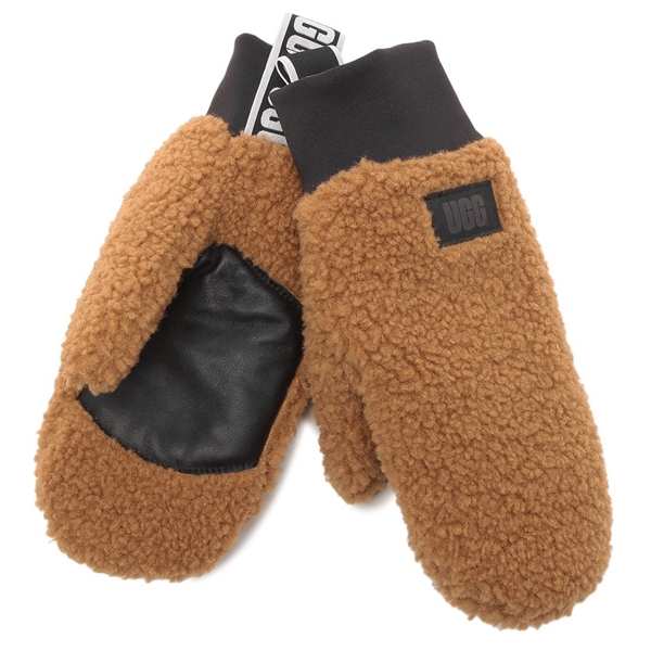 アグ 手袋 フラッフ ミトン ウィズロゴテープ ベージュ レディース UGG 101099 W UGGFLUFF MITTEN WITH LOGO TAPE CHE