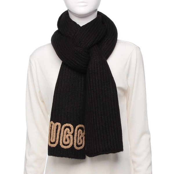 アグ マフラー チャンキー クラフテッド リブ スカーフ ニットマフラー ブラック レディース UGG 102787 BLK