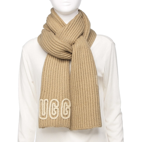 アグ マフラー チャンキー クラフテッド リブ スカーフ ニットマフラー ベージュ レディース UGG 102787 WPP
