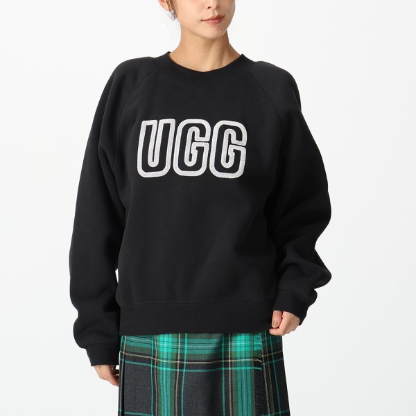 UGG アグ スウェット UGG ロゴ クルーネック スウェット ブラック レディース 1171477 BLK