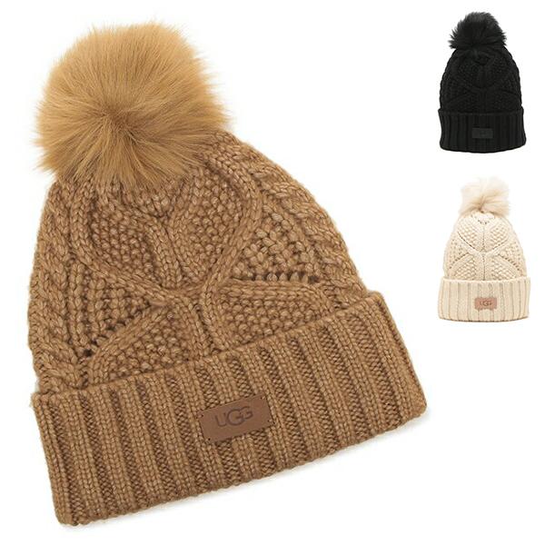 アグ 帽子 ケーブルビーニー ウィズ ポン レディース UGG 10089