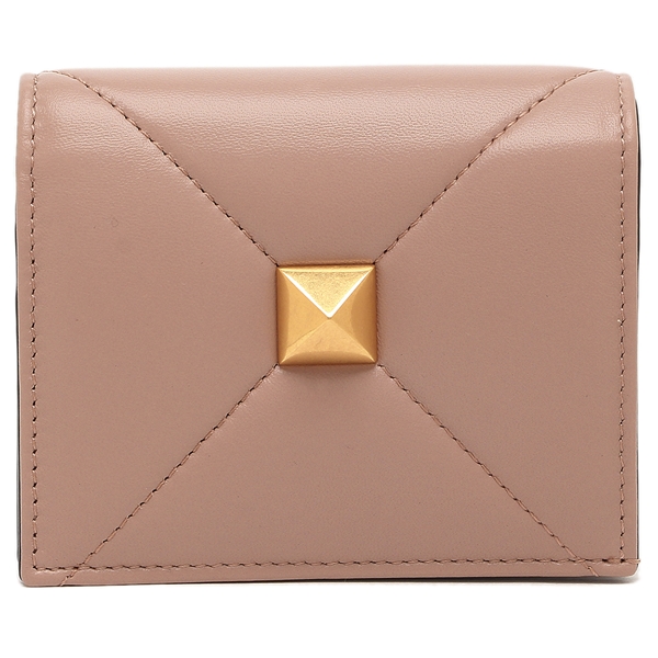 VALENTINO ヴァレンティノ　スタッズ付き二つ折り　財布　パウダーベージュ VALENTINO ベージュ スタッズ 二つ折り財布 ヴァレンティノ 二