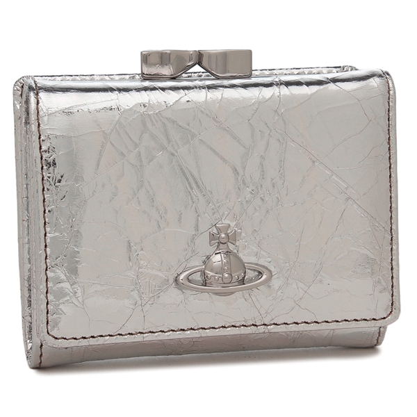 ヴィヴィアンウエストウッド 三つ折り財布 がま口 シルバー レディース VIVIENNE WESTWOOD 5115002MW L00A7 P403