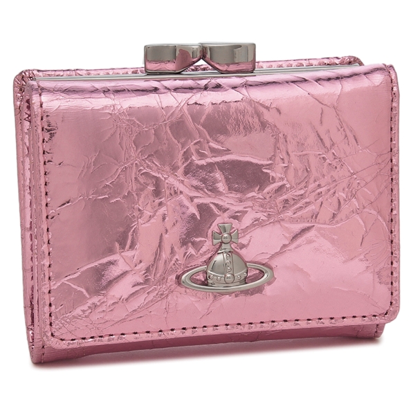 ヴィヴィアンウエストウッド 三つ折り財布 がま口 ピンク シルバー レディース VIVIENNE WESTWOOD 5115002MW L00A7 G404