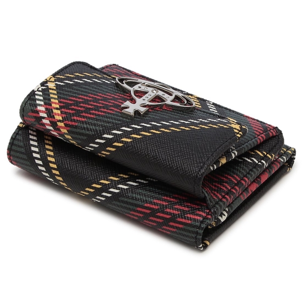 ヴィヴィアンウエストウッド 三つ折り財布 チェック柄 レッド マルチ