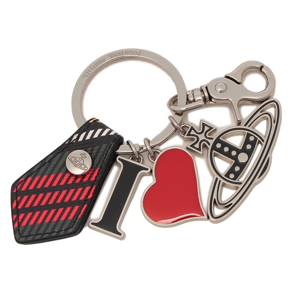 ヴィヴィアンウエストウッド キーホルダー SAFFIANO PRINTED チェック柄 シルバー ユニセックス VIVIENNE WESTWOOD 8203011EU S0022 N302