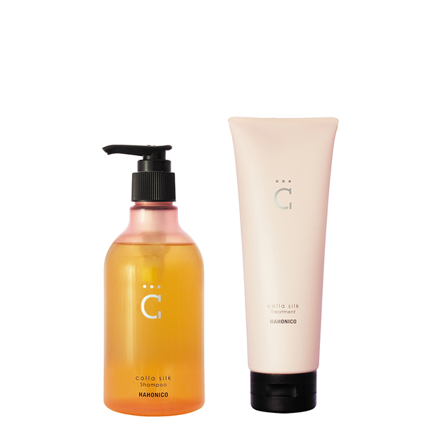 【2/14 0時〜最大10％OFFクーポン】ハホニコ コラシルク18 シャンプー＆トリートメントセット コラーゲン シルク サロン ヘアケア ダメージ 艶 ツヤ髪 プレゼント 正規品 ギフト可の通販は
