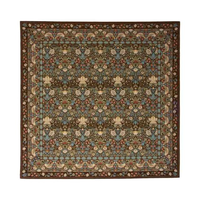 イチゴドロボウ ラグ 約200×200cm KF1709 BR ブラウン 【直送品】 返品・キャンセル・他商品と同時購入は不可