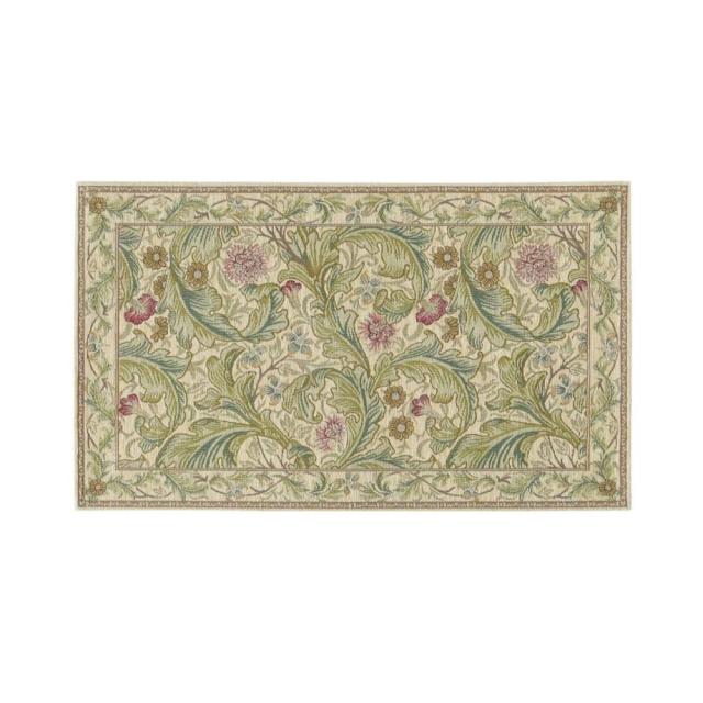レスターアカンサス マット 約45×78cm  BE ベージュ 【直送品】 返品・キャンセル・他商品と同時購入は不可