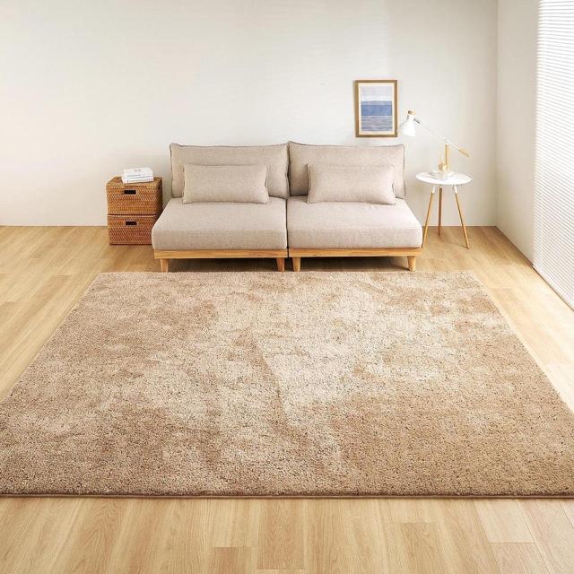 ミックスシャギーラグリーヴァ 約140×200cmブラウン 【直送品】 返品・キャンセル・他商品と同時購入は不可