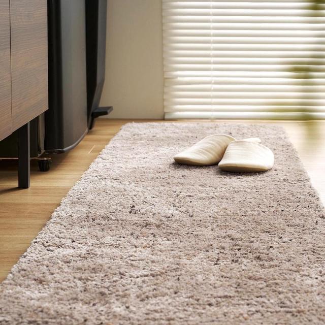 ミックスシャギーマットリーヴァ 約45×240cmグレージュ 【直送品】 返品・キャンセル・他商品と同時購入は不可
