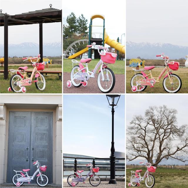 幼児用自転車 16インチ かご・補助輪付き MD-12 メーカー直送▽返品