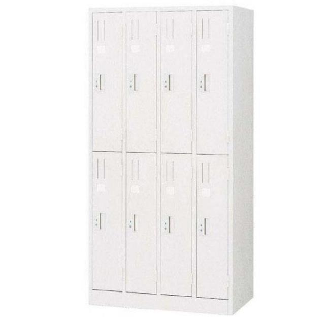 8人用ロッカー 4連2号2段 COM-L87-W 【直送品】 返品・キャンセル・他商品と同時購入は不可