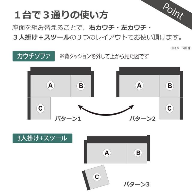カウチソファ ルピア4 グリーン 393461 【直送品】 返品・キャンセル・他商品と同時購入は不可_5