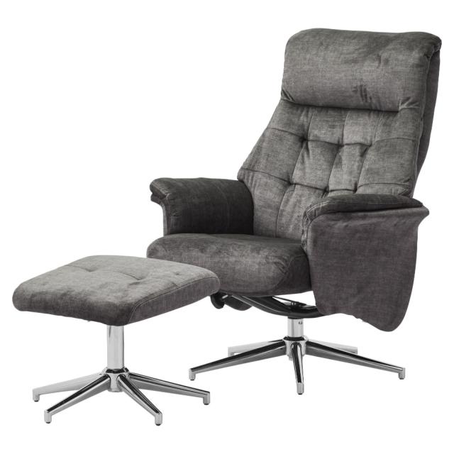 リクライナー ドルフィン ファブリック ダークグレー 【直送品】 返品・キャンセル・他商品と同時購入は不可