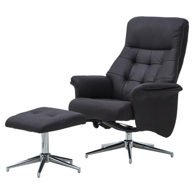 リクライナー ドルフィン レザーファブリック ブラック 【直送品】 返品・キャンセル・他商品と同時購入は不可