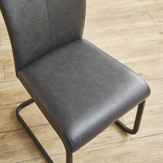 ハイバック仕様のモダンダイニングチェアー 2脚組 DCRI-BK 【直送品】 返品・キャンセル・他商品と同時購入は不可
