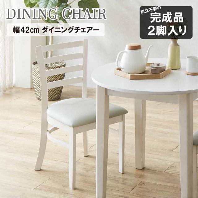 ダイニングチェアー2脚組 DCHAIR-ERN-WH 【直送品】 返品・キャンセル・他商品と同時購入は不可