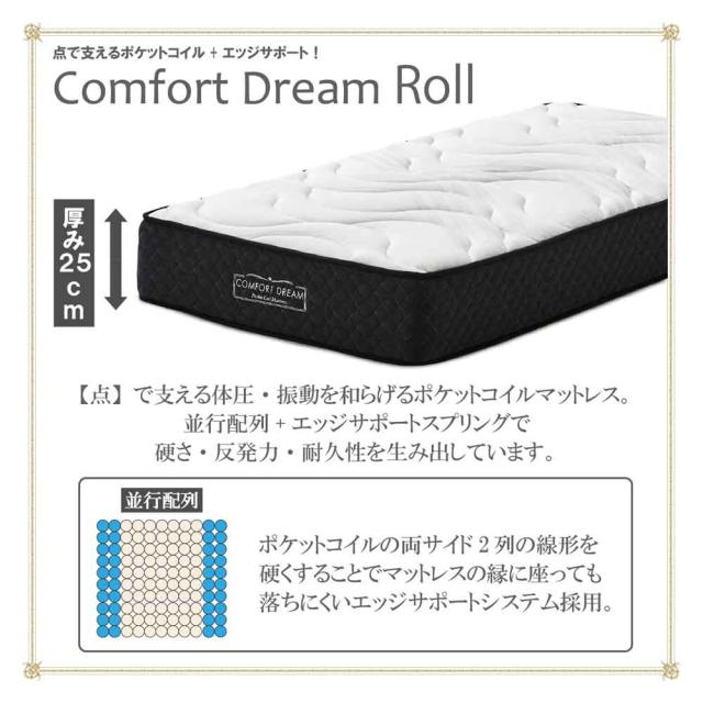 厚み25cmWDポケットコイルマットレスCFDM-ROLL-WD 【直送品】 返品・キャンセル・他商品と同時購入は不可_2