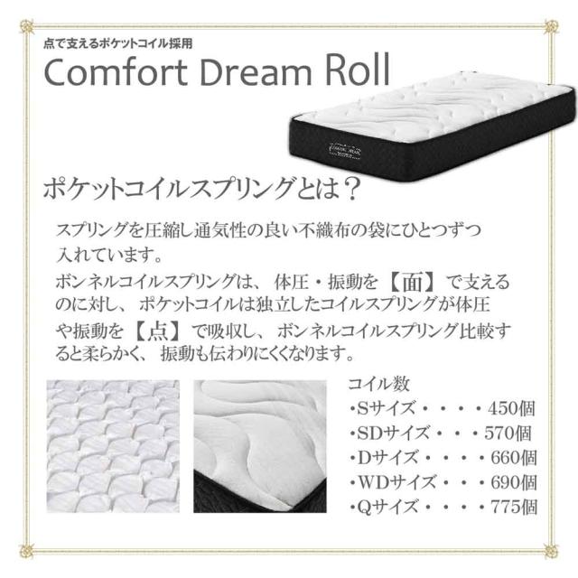 厚み25cmWDポケットコイルマットレスCFDM-ROLL-WD 【直送品】 返品・キャンセル・他商品と同時購入は不可_4