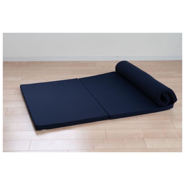 4センチ高反発マットレス ダブル 三つ折り ネイビー 【直送品】 返品・キャンセル・他商品と同時購入は不可