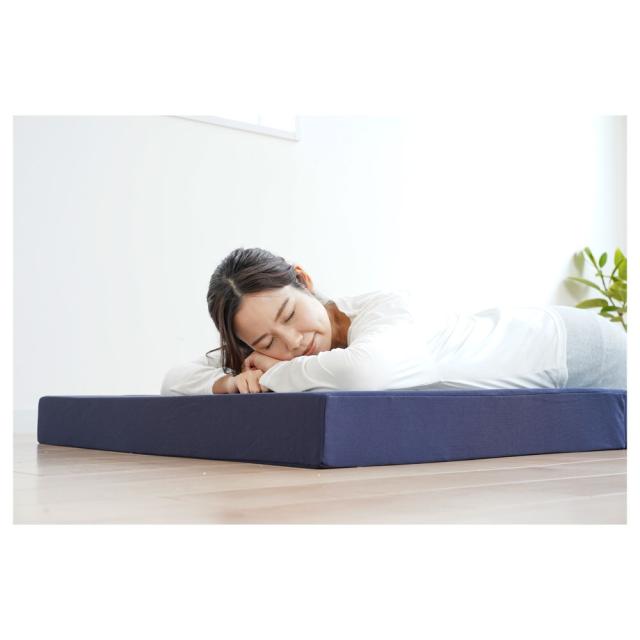 10センチ三つ折り高反発マットレス シングルサイズ ネイビー 【直送品】 返品・キャンセル・他商品と同時購入は不可