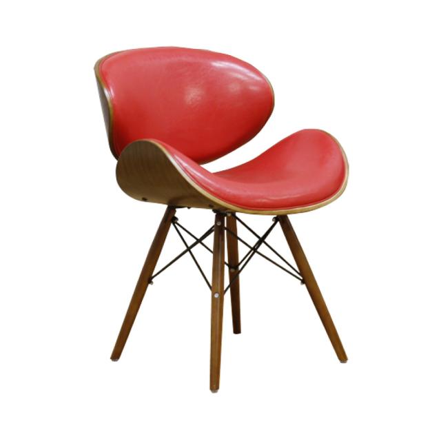 ミッドセンチュリー風デザインチェアー CC-02-RED メーカー直送 ▼返品・キャンセル不可【他商品との同時購入不可】   の通販は 10,804円