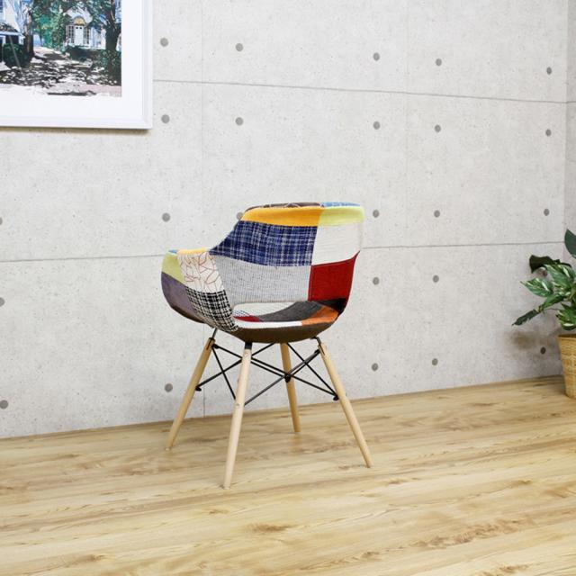 パッチワークデザインチェアー カラフル CC-FR-KF メーカー直送 ▼返品・キャンセル不可【他商品との同時購入不可】 