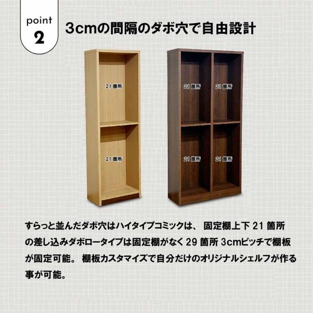 コミックシェルフ幅60cmのハイタイプ CC-00-60H-BR 【直送品】 返品・キャンセル・他商品と同時購入は不可_3