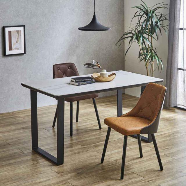 デザインと耐久性を備えた140セラミックダイニングテーブル WH 【直送品】 返品・キャンセル・他商品と同時購入は不可_2