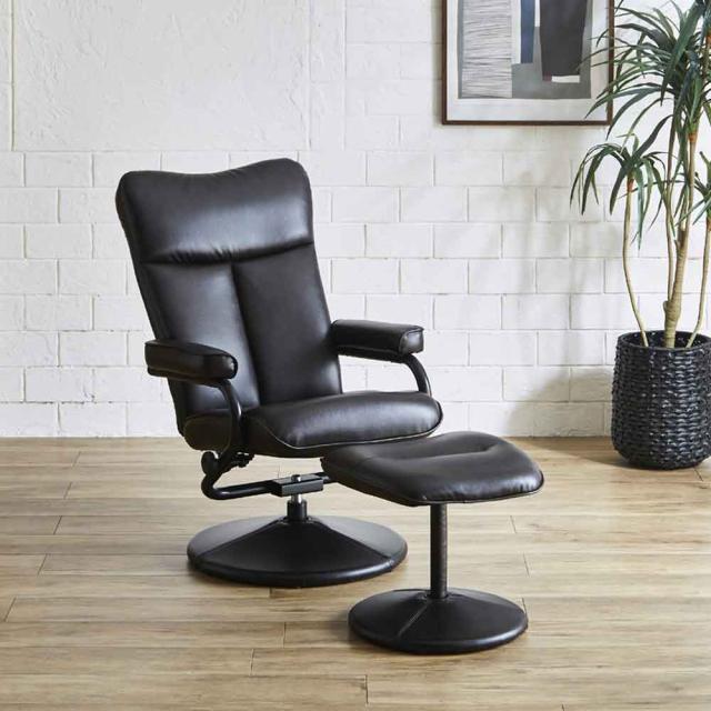 オットマン付き添い人パーソナルチェアー マイコン-LGN-BK 【直送品】 返品・取り止める・他商いものと一斉に買いもとめるは不可