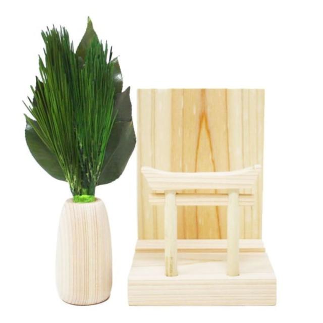 ミニ S 荒神松丸立て 鳥居付き 神棚セット 【直送品】 返品・キャンセル・他商品と同時購入は不可