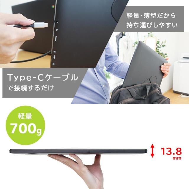 15.6インチ軽量モバイルディスプレイ INPRMNHBK 【直送品】 返品・キャンセル・他商品と同時購入は不可_2