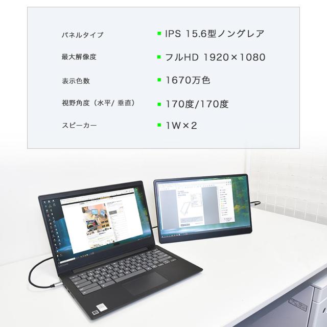 15.6インチ軽量モバイルディスプレイ INPRMNHBK 【直送品】 返品・キャンセル・他商品と同時購入は不可_5