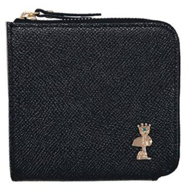 スヌーピーLC クラウン スクエア財布 牛革 BK SN0137 【直送品】 返品・キャンセル・他商品と同時購入は不可