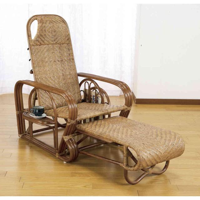 天然籐リクライニングチェア[02361] メーカー直送 ▽返品・キャンセル